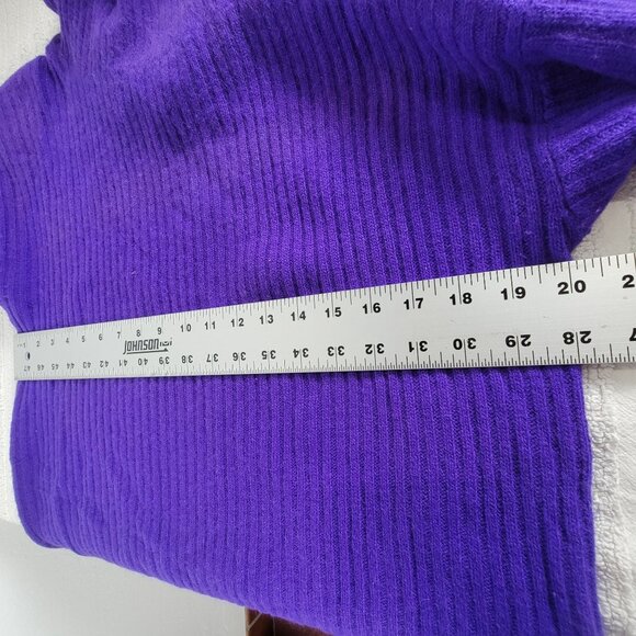 Rafaella Womens Angora Lambswool Purple Ribbed Turtleneck Sweater Large - Picture 6 of 7